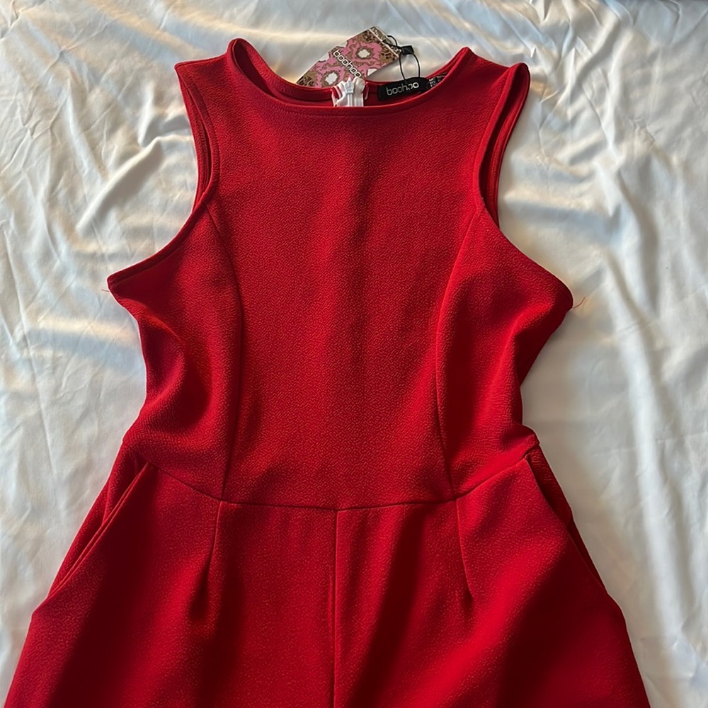 Round Neck Textured Jumpsuit